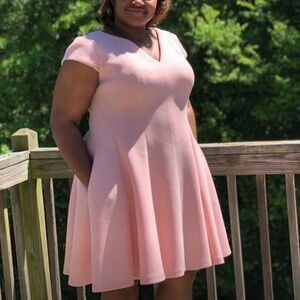 Julia Jordan Blush Pink Fit & Flare Neoprene Dress (Size 16)